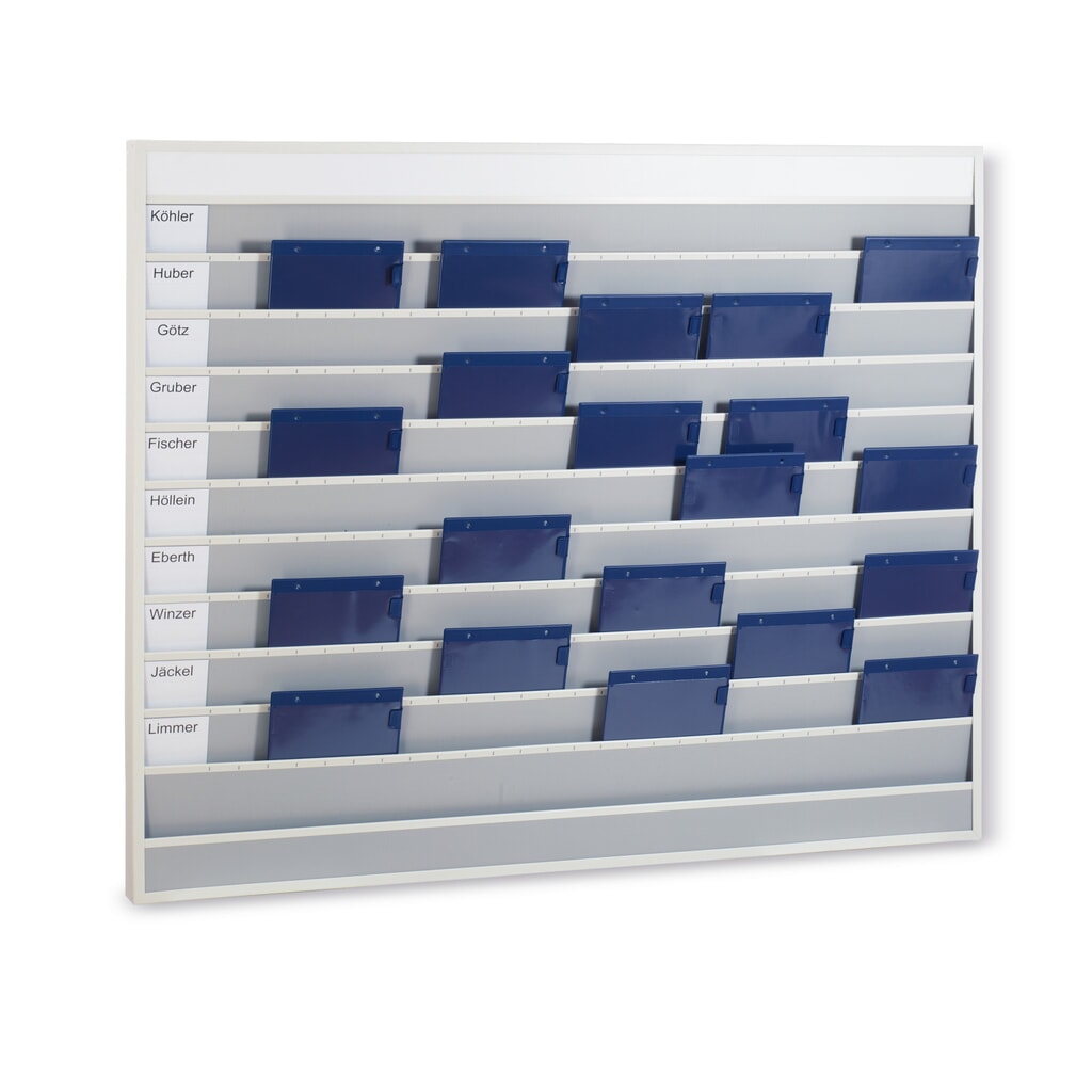 Produktabbildung: Wandtafel aus robustem PP, breit, HxB 1.285 x 1.575 mm, mit 10 Schienen