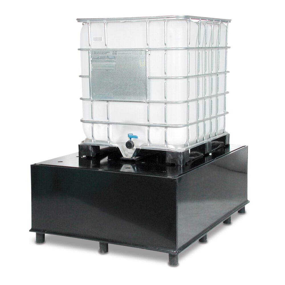 Produktabbildung: Weber Kunststofftechnik Auffangwanne aus PE, IBC-Station, inkl. Lochplatte, HxBxT 655 x 1.345 x 1.720 mm