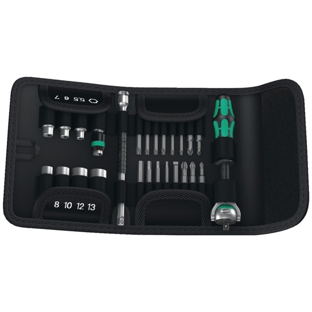 Produktabbildung: WERA Bit-/Steckschlüsselset KK Zyklop Speed 26-tlg.Schlitz/PH/PZD/Knarre/7 Nüsse
