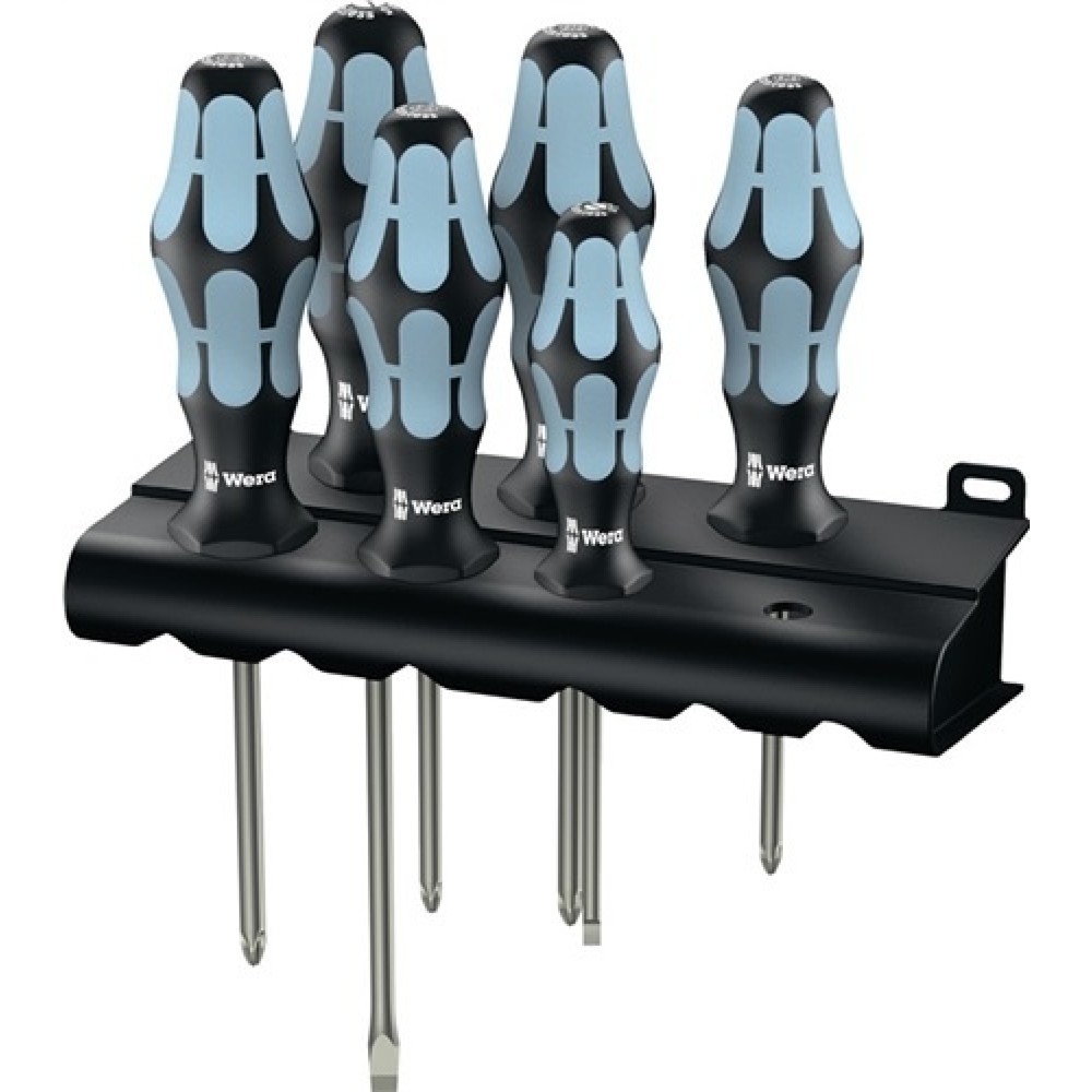 Produktabbildung: Schraubendrehersatz 6 tlg. Schlitz/PH/PZD/ Klingen a.VA Kraftformh./Wandh.