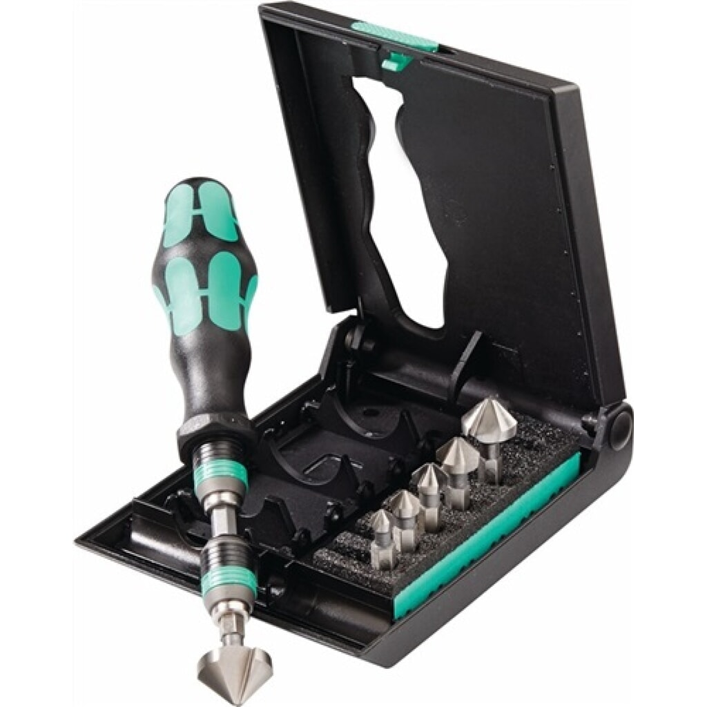 Produktabbildung: Kegelsenkerbitsatz 846/8 8-tlg.Gr.6,3-20,5mm 90Grad HSS Ku.-Box WERA