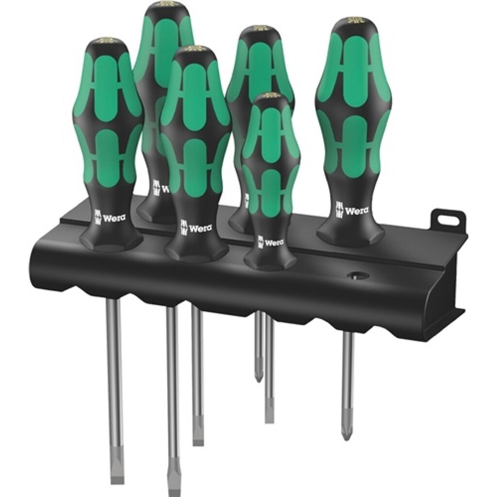 Produktabbildung: Wera Schraubendrehersatz 334/335/6, Mehrkomp.-Heft, 6-teilig, Schlitz/PZD