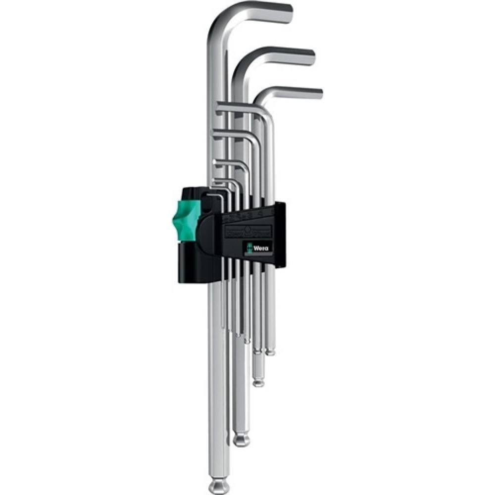 Produktabbildung: Winkelschraubendreher 7tlg. SW1,5-6mm m.Kugelkopf lang WERA Hex-Plus-Profil