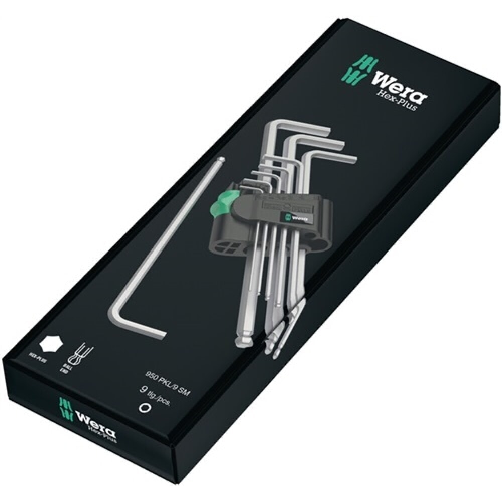 Produktabbildung Nr. 2: Winkelschraubendreher 7tlg. SW1,5-6mm m.Kugelkopf lang WERA Hex-Plus-Profil