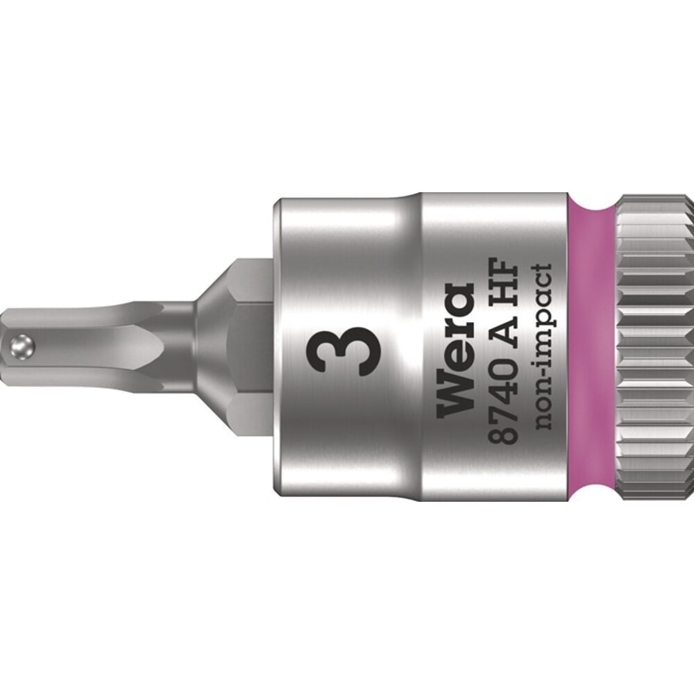 Produktabbildung: WERA Steckschlüsseleinsatz 8740 A HF, Schlüsselweite 3 mm, 1/4 ″, Länge 28 mm
