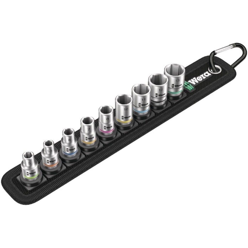 Produktabbildung: WERA Steckschlüsselsatz Belt 1 10-tlg.1/4 Zoll 4-13mm f.a6-KT.-Schr