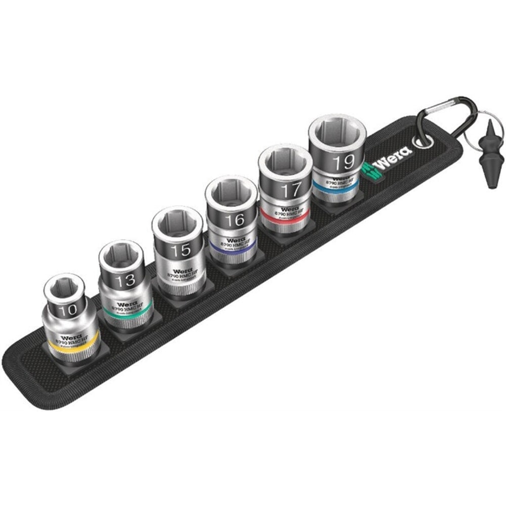 Produktabbildung: WERA Steckschlüsselsatz Belt C 1 Zyklop 7-tlg.1/2 Zoll 10-19mm f.a6-KT.-Schr