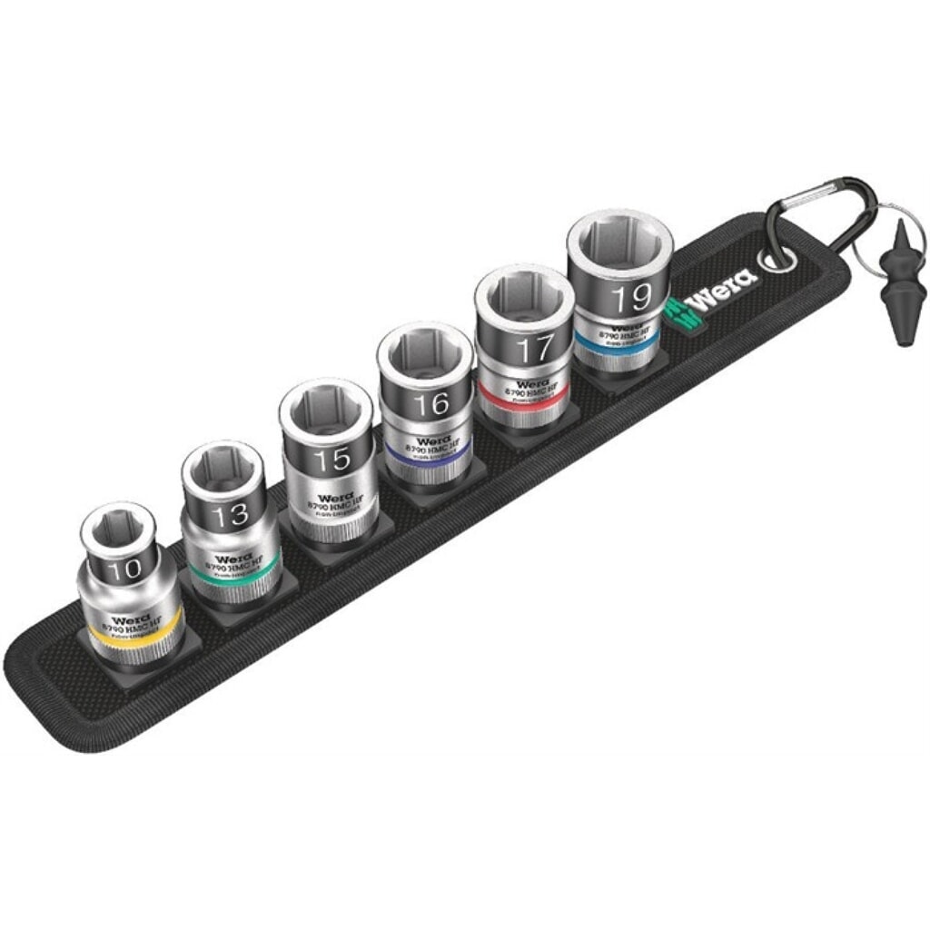 Produktabbildung: WERA Steckschlüsselsatz Belt C 1 Zyklop 7-tlg.1/2 Zoll 10-19mm f.a6-KT.-Schr