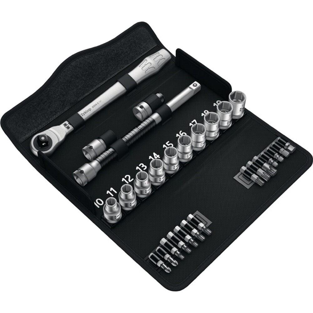 Produktabbildung Nr. 2: WERA Steckschlüsselsatz Zyklop Metal 28-tlg.1/2 Zoll SW 10-19mm Z.72 6KT