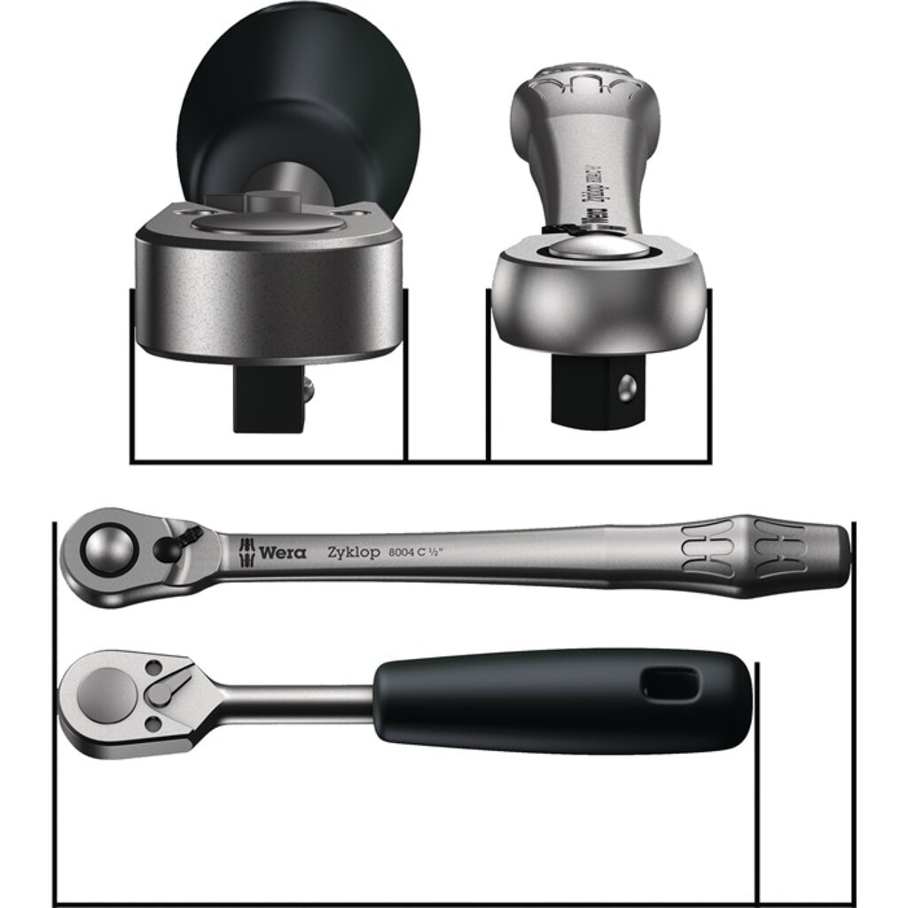 WERA D.-Knarre Zyklop Metal push 1/2 Zoll 72 Z.L.281mm Produktabbildung Nr. 5: WERA D.-Knarre Zyklop Metal push 1/2 Zoll 72 Z.L.281mm