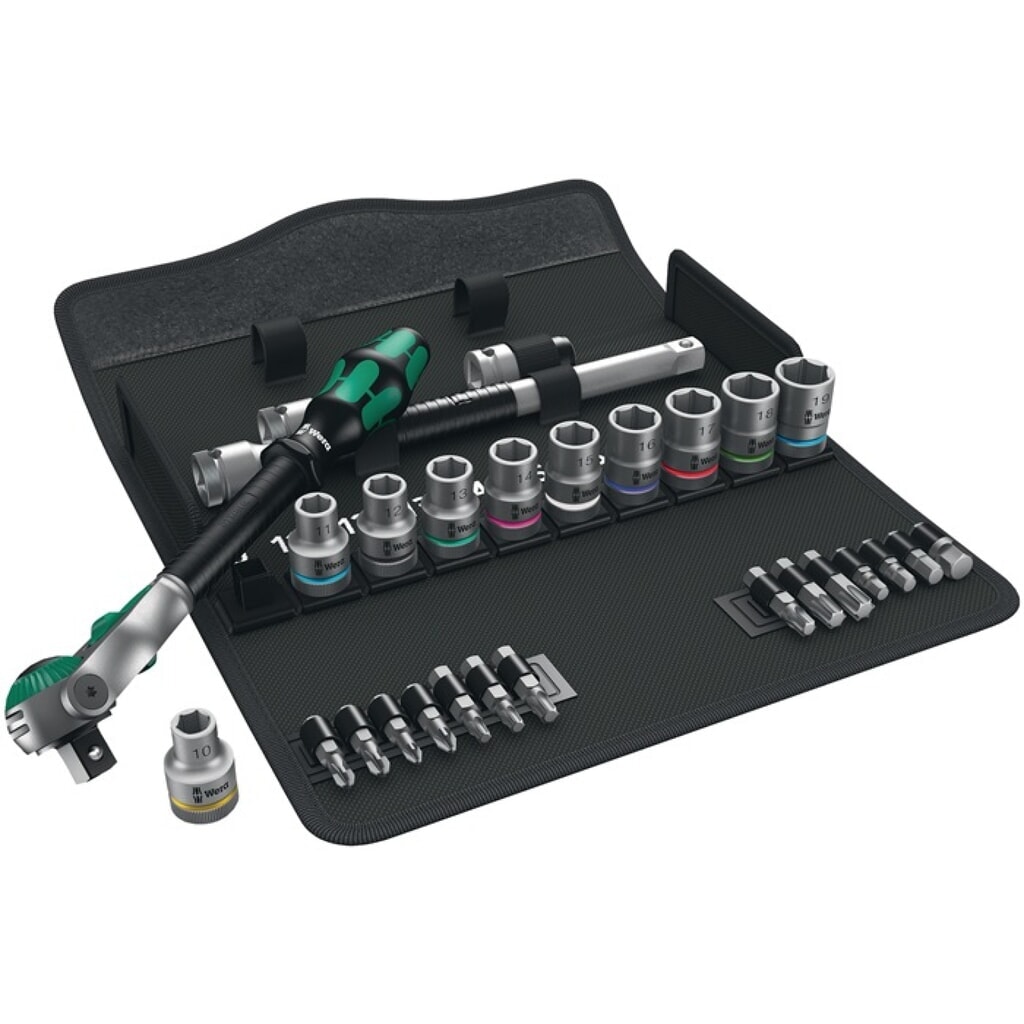 WERA Steckschlüsselsatz Zyklop Speed 28-tlg.1/2 Zoll SW 10-19mm Z.72 6KT Produktabbildung: WERA Steckschlüsselsatz Zyklop Speed 28-tlg.1/2 Zoll SW 10-19mm Z.72 6KT
