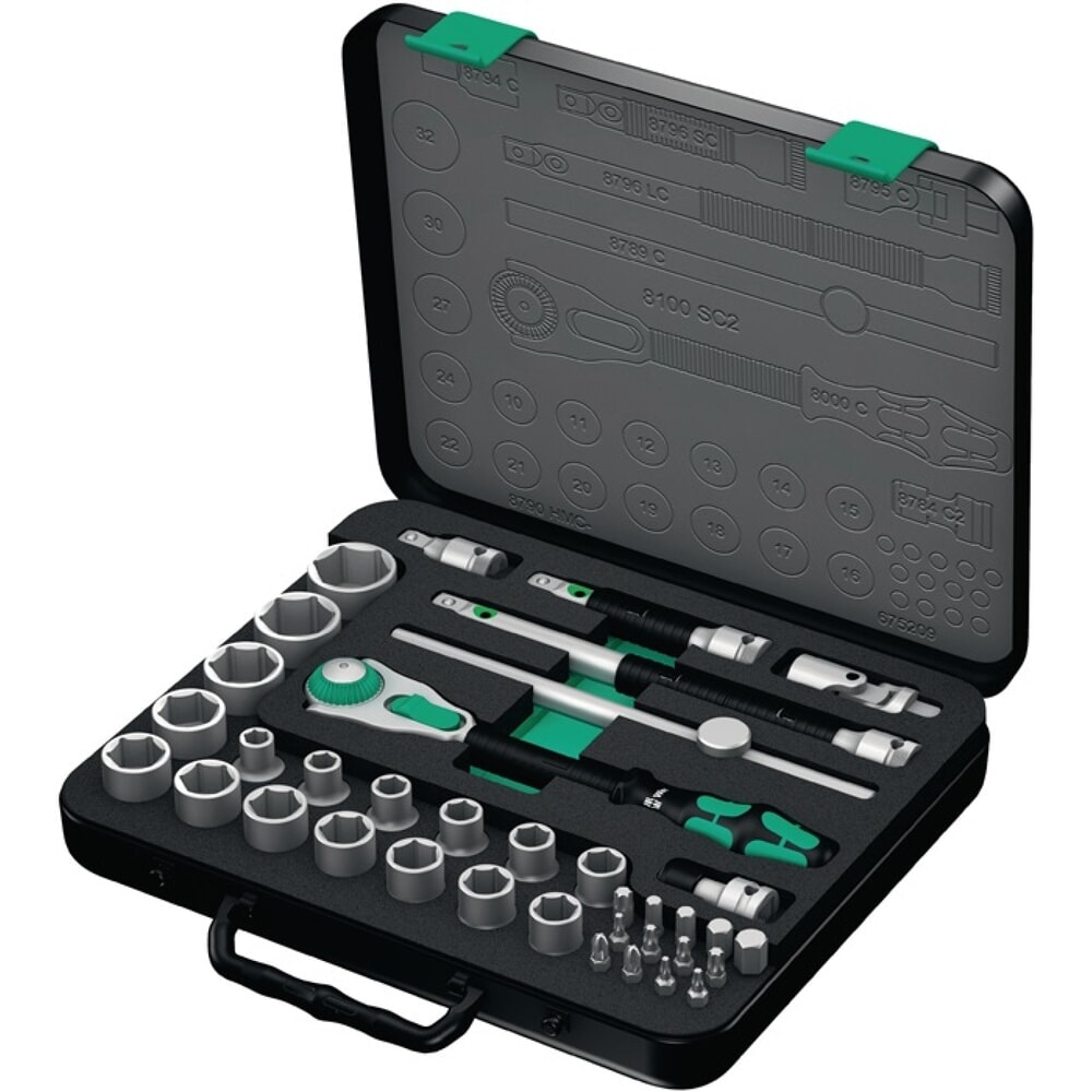 Produktabbildung: WERA Steckschlüsselsatz Zyklop Speed 37-tlg.1/2 Zoll SW 10-32mm Z.72 6KT