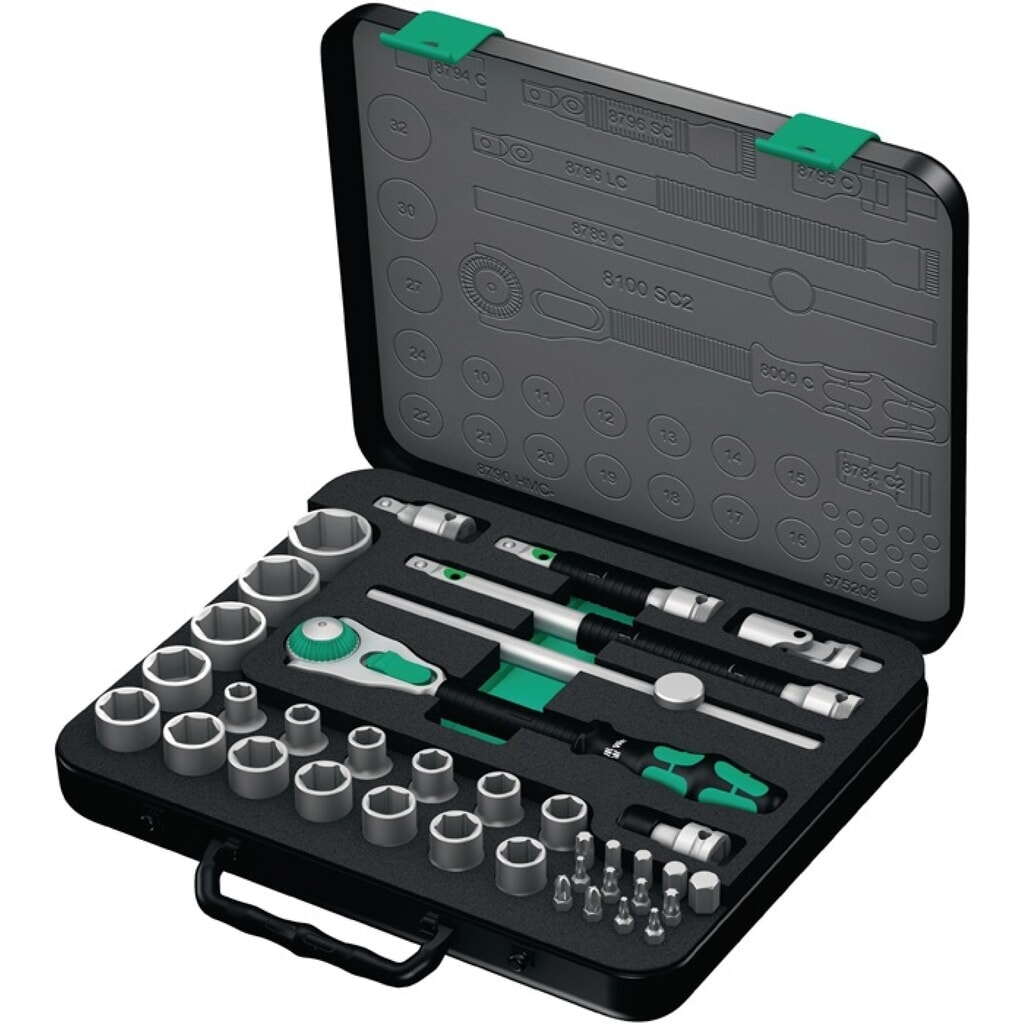 Produktabbildung: WERA Steckschlüsselsatz Zyklop Speed 37-tlg.1/2 Zoll SW 10-32mm Z.72 6KT
