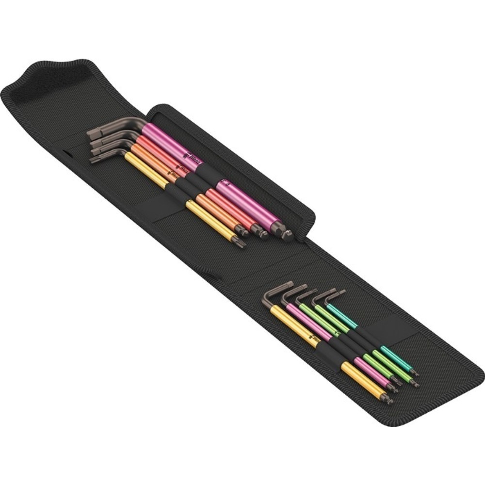 Produktabbildung: WERA Winkelschraubendrehersatz Bicycle Set 4 9-tlg.Textiltasche SW 2-8mm T10/T25