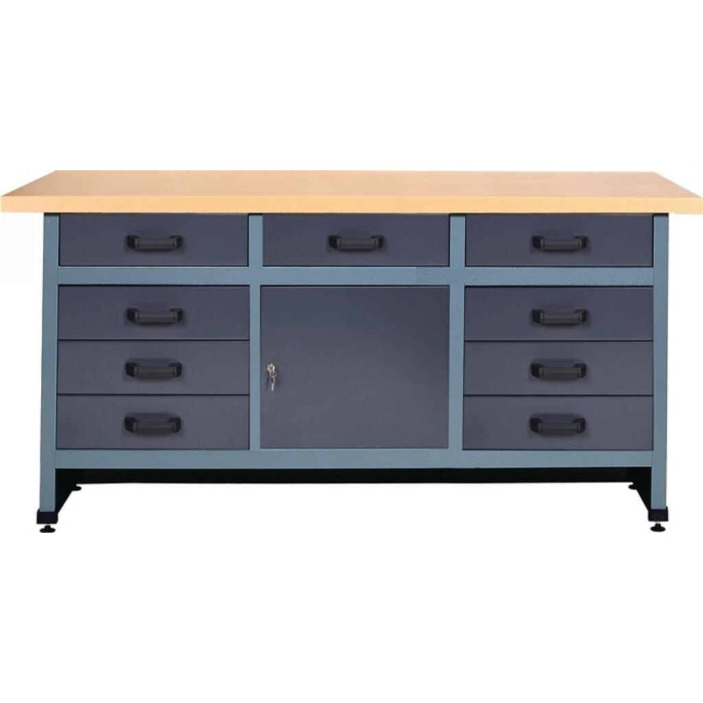 Produktabbildung: Werkbank, B1700xT600xH840mm, 9 Schubladen