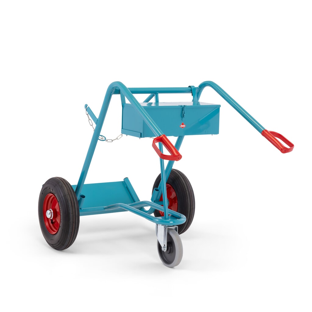 Werkzeugkasten für Ameise® 2er-Stahlflaschenkarre, leer, verschliessbarer Deckel, HxBxT 155 x 460 x 210 mm Produktabbildung Nr. 4: Werkzeugkasten für Ameise® 2er-Stahlflaschenkarre, leer, verschliessbarer Deckel, HxBxT 155 x 460 x 210 mm