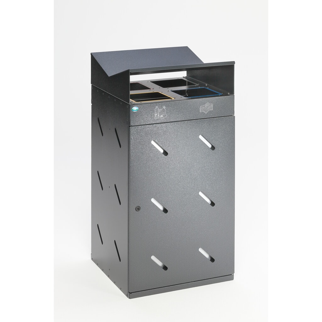 Produktabbildung Nr. 1: VAR® Wertstoffsammelstation WS 58, Einwurföffnungen, 4x 50 Liter, antik-silber