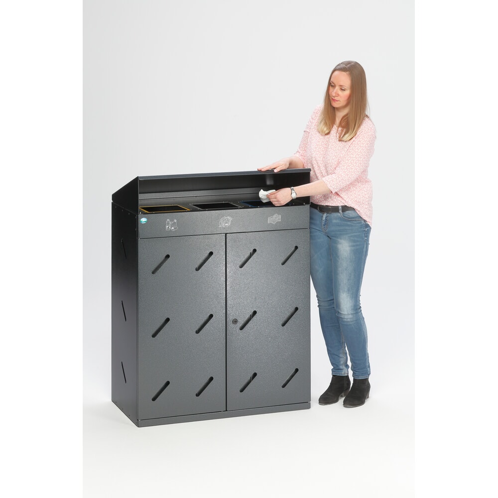 Produktabbildung Nr. 5: VAR® Wertstoffsammelstation WS 89, Einwurföffnungen, 3x 100 Liter, antik-silber