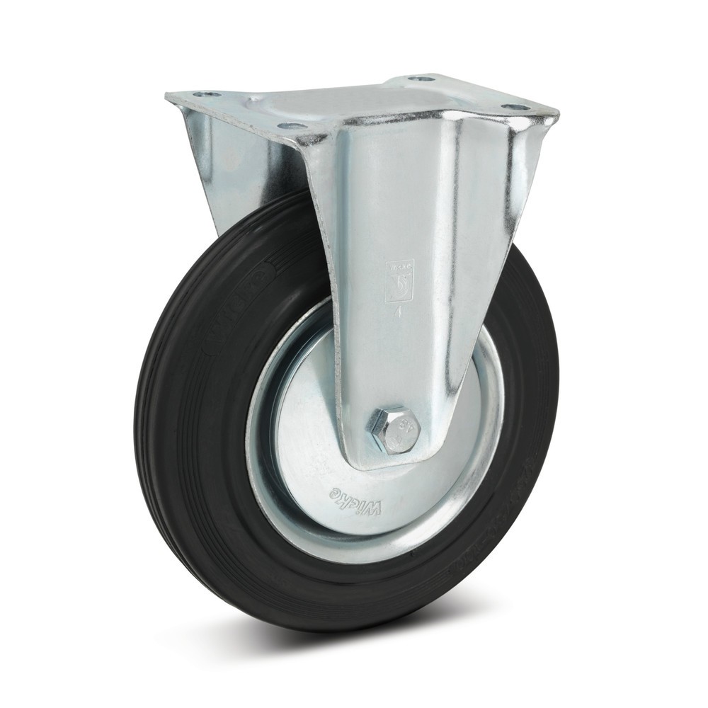 Produktabbildung: Wicke Bockrolle Vollgummi, Ø x Breite 80 x 25 mm, TK 50 kg