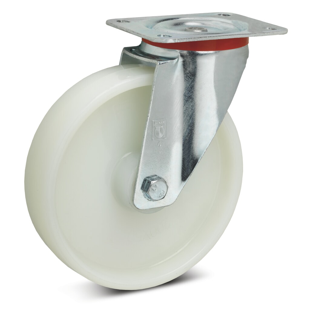 Wicke Lenkrolle Polyamid , spurlos, Ø x Breite 80 x 35 mm, TK 150 kg Produktabbildung: Wicke Lenkrolle Polyamid , spurlos, Ø x Breite 80 x 35 mm, TK 150 kg