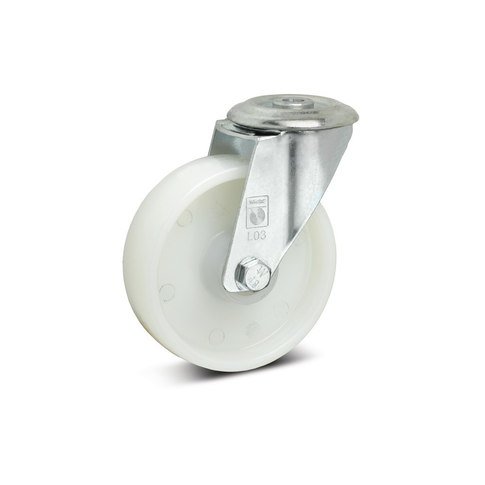 Produktabbildung: Wicke Lenkrolle Polyamid , Stahlblech-Gehäuse, spurlos, Ø x Breite 80 x 35 mm, TK 150 kg