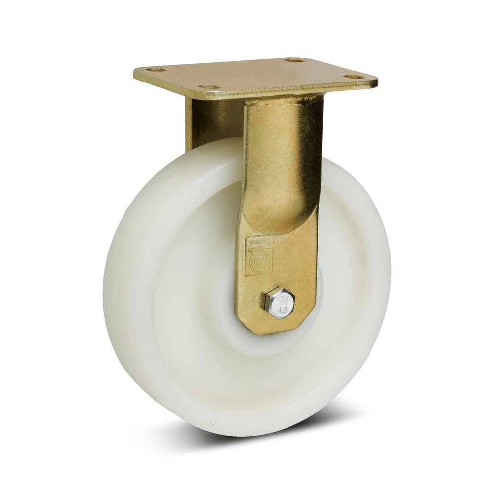 Produktabbildung: Wicke Schwerlast-Bockrolle Polyamid, chromatiert, Ø x Breite 100 x 35 mm, TK 500 kg