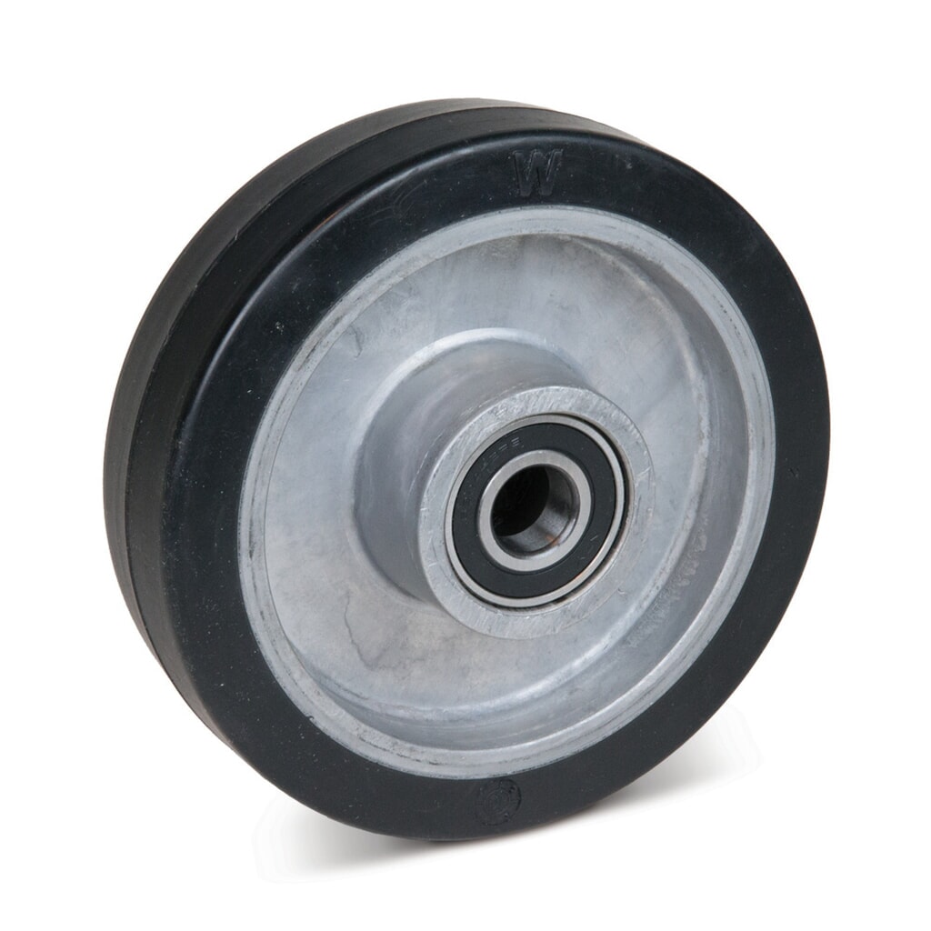 Produktabbildung: Wicke Vollgummi-Lenkrad, Aluminiumfelge, Einbaulänge 54 mm, ØxB 200 x 50 mm, TK 420 kg