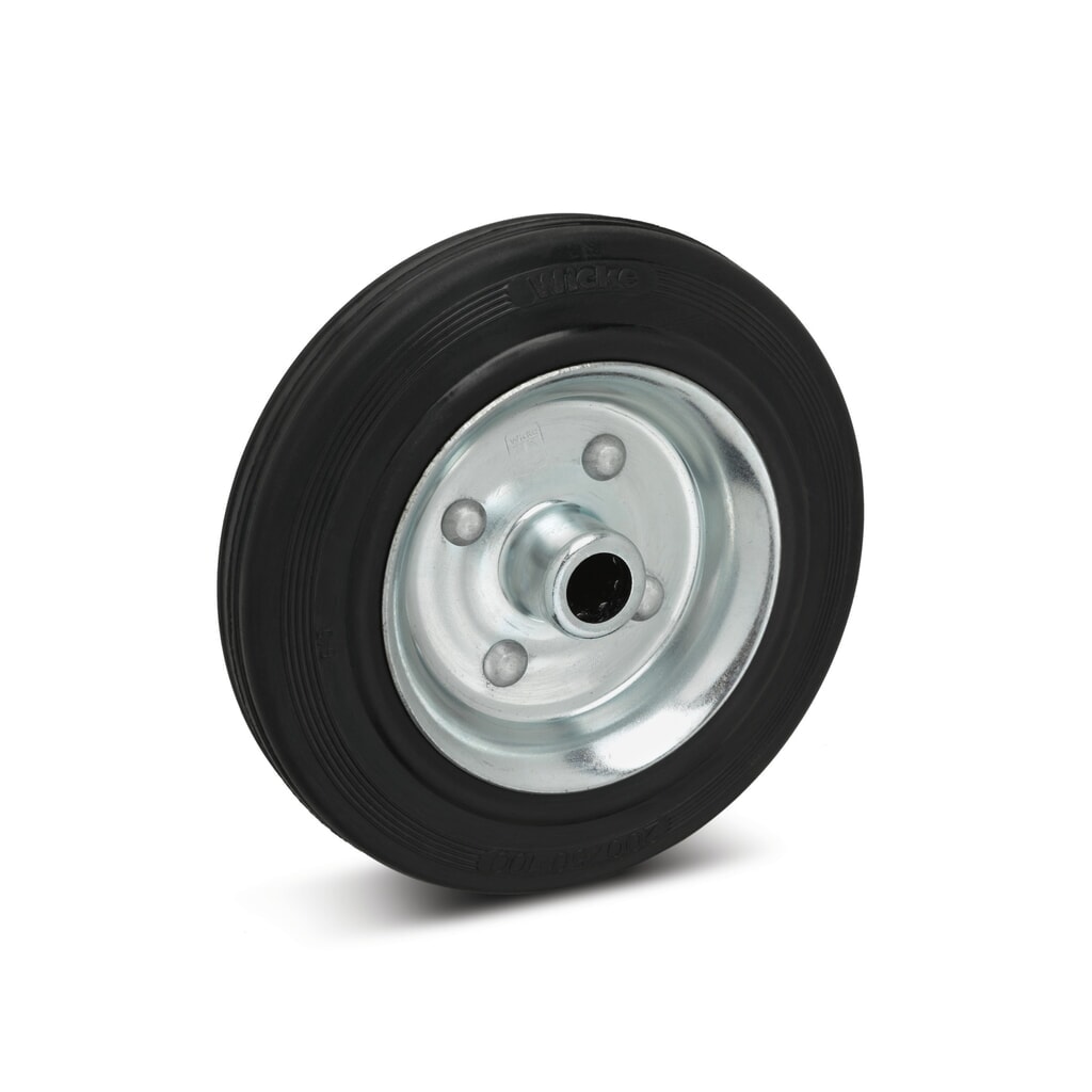 Wicke Vollgummi-Rad, Rollenlager, ØxB 80 x 25 mm, TK 50 kg Produktabbildung: Wicke Vollgummi-Rad, Rollenlager, ØxB 80 x 25 mm, TK 50 kg