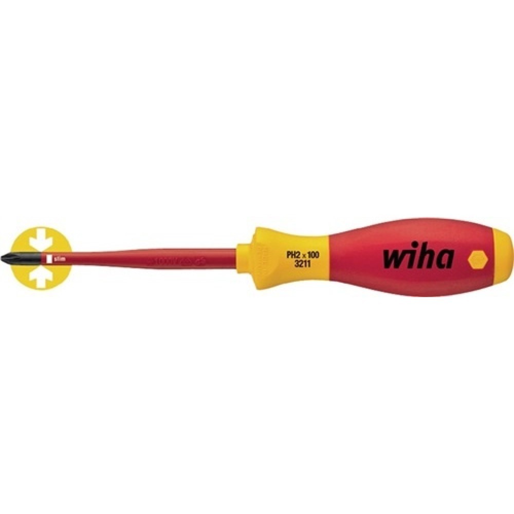 Produktabbildung: Schraubendreher VDE PH SW 1x80mm Ges.-L.191mm Rundklinge Mehrkomp.-Griff