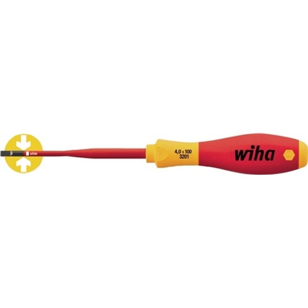 Produktabbildung: Schraubendreher VDE Schlitz SW 3,5x125mm Ges.-L.204mm m.Mehrkomp.-Griff