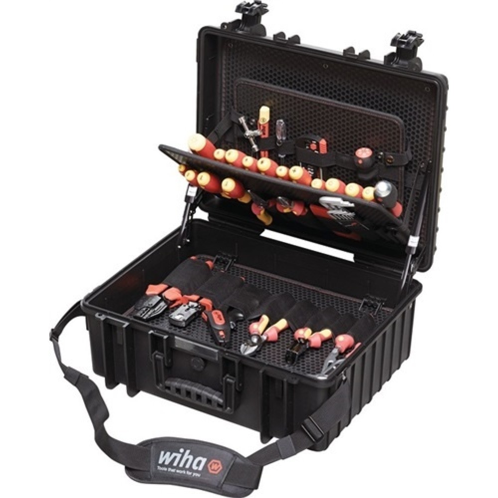 Produktabbildung: Werkzeugkoffer 80 tlg. für Elektriker im Schutzkoffer WIHA