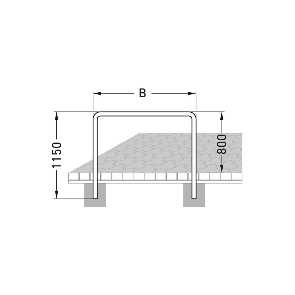 Produktabbildung Nr. 4: Anlehnbügel, Standard, zum Einbetonieren, Länge 1.000 mm