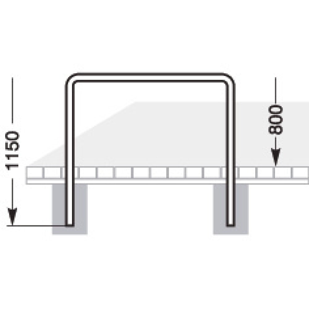 Produktabbildung Nr. 6: Anlehnbügel, Standard, zum Einbetonieren, Länge 1.000 mm
