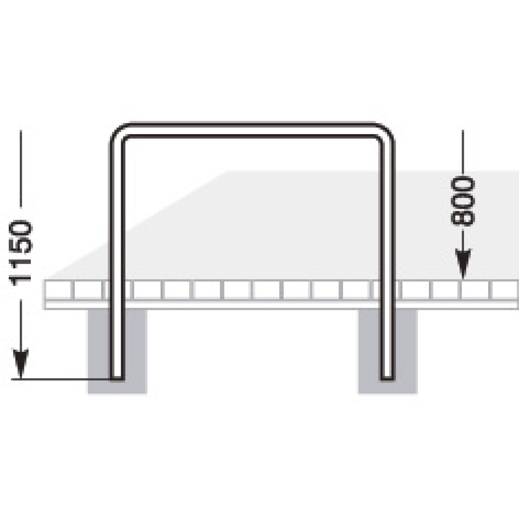 Produktabbildung Nr. 6: Anlehnbügel, Standard, zum Einbetonieren, Länge 1.000 mm