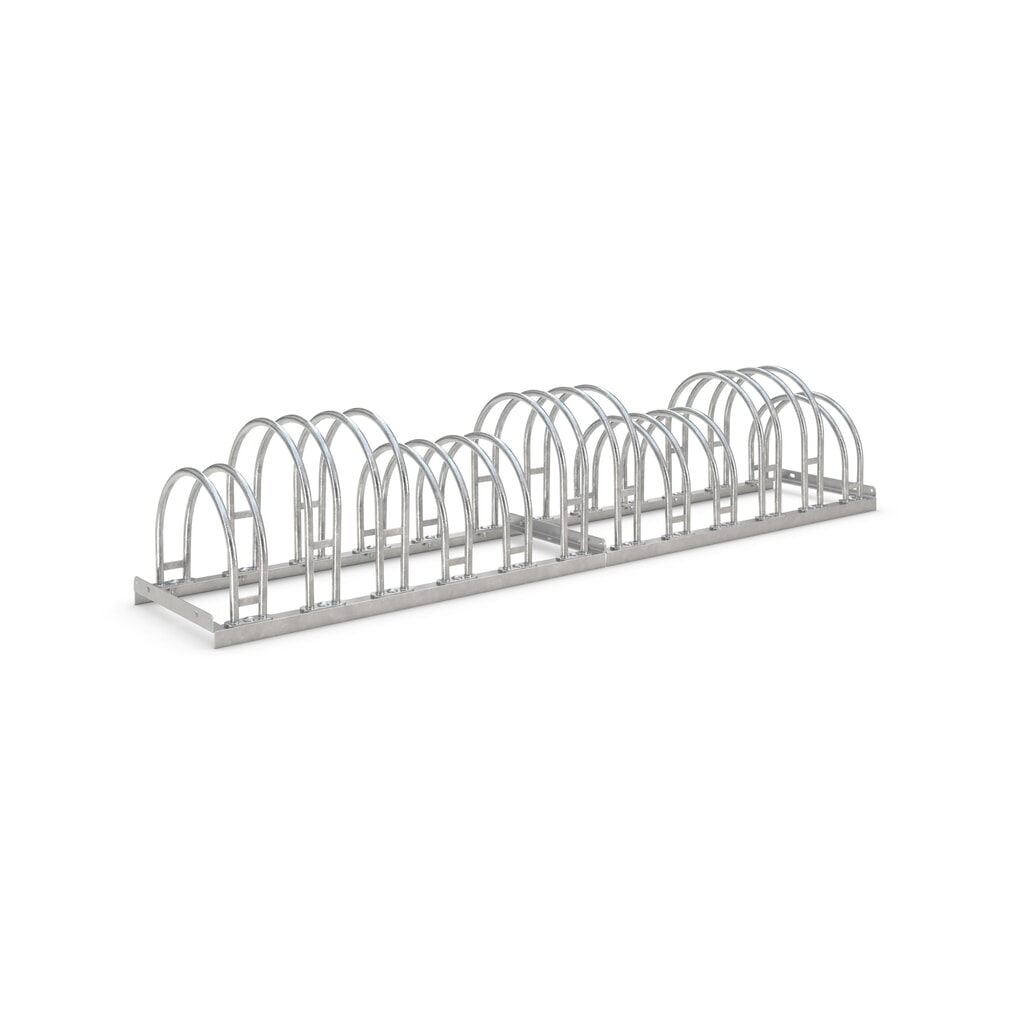 wsm® Bogenparker, 2-seitig, 12 Stellplätze, verzinkt Produktabbildung: wsm® Bogenparker, 2-seitig, 12 Stellplätze, verzinkt