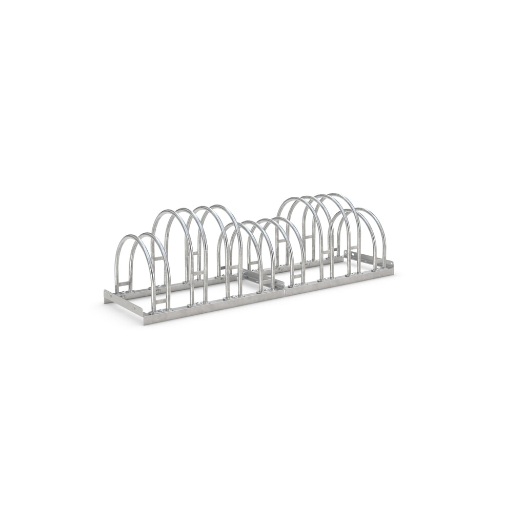 wsm® Bogenparker, 2-seitig, 8 Stellplätze, verzinkt Produktabbildung: wsm® Bogenparker, 2-seitig, 8 Stellplätze, verzinkt