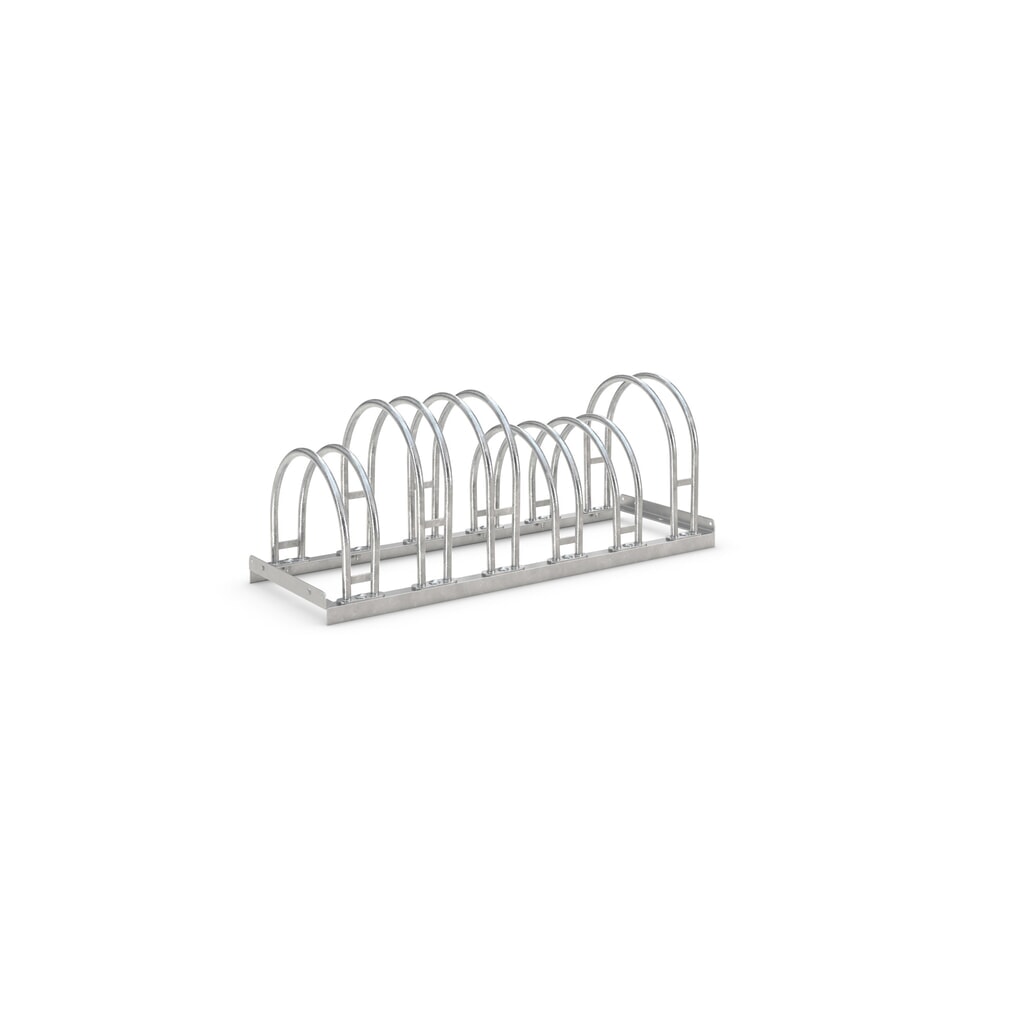 wsm® Bogenparker, 2-seitig, 6 Stellplätze, verzinkt Produktabbildung: wsm® Bogenparker, 2-seitig, 6 Stellplätze, verzinkt