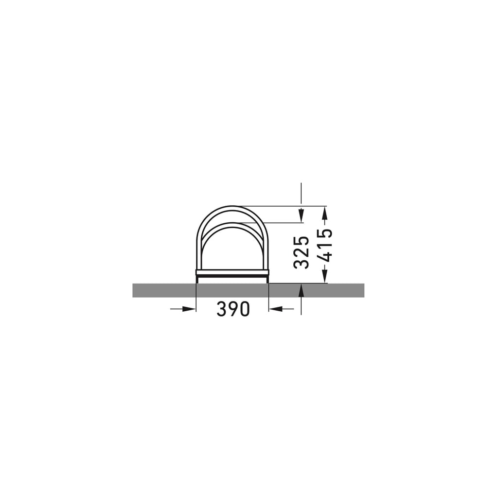 wsm® Bogenparker, 2-seitig, 4 Stellplätze, verzinkt Produktabbildung Nr. 6: wsm® Bogenparker, 2-seitig, 4 Stellplätze, verzinkt
