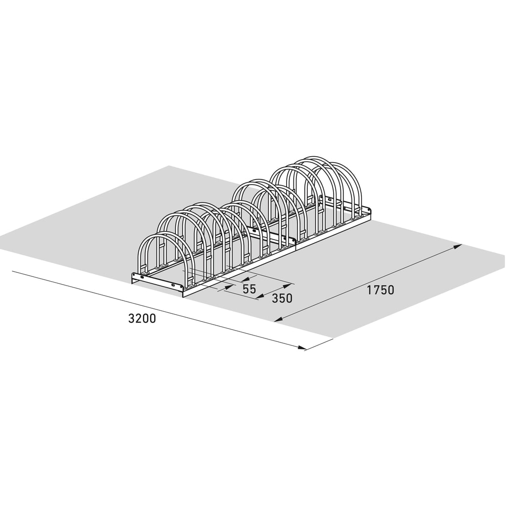 Produktabbildung Nr. 7: wsm® Bogenparker, 2-seitig, 10 Stellplätze, verzinkt
