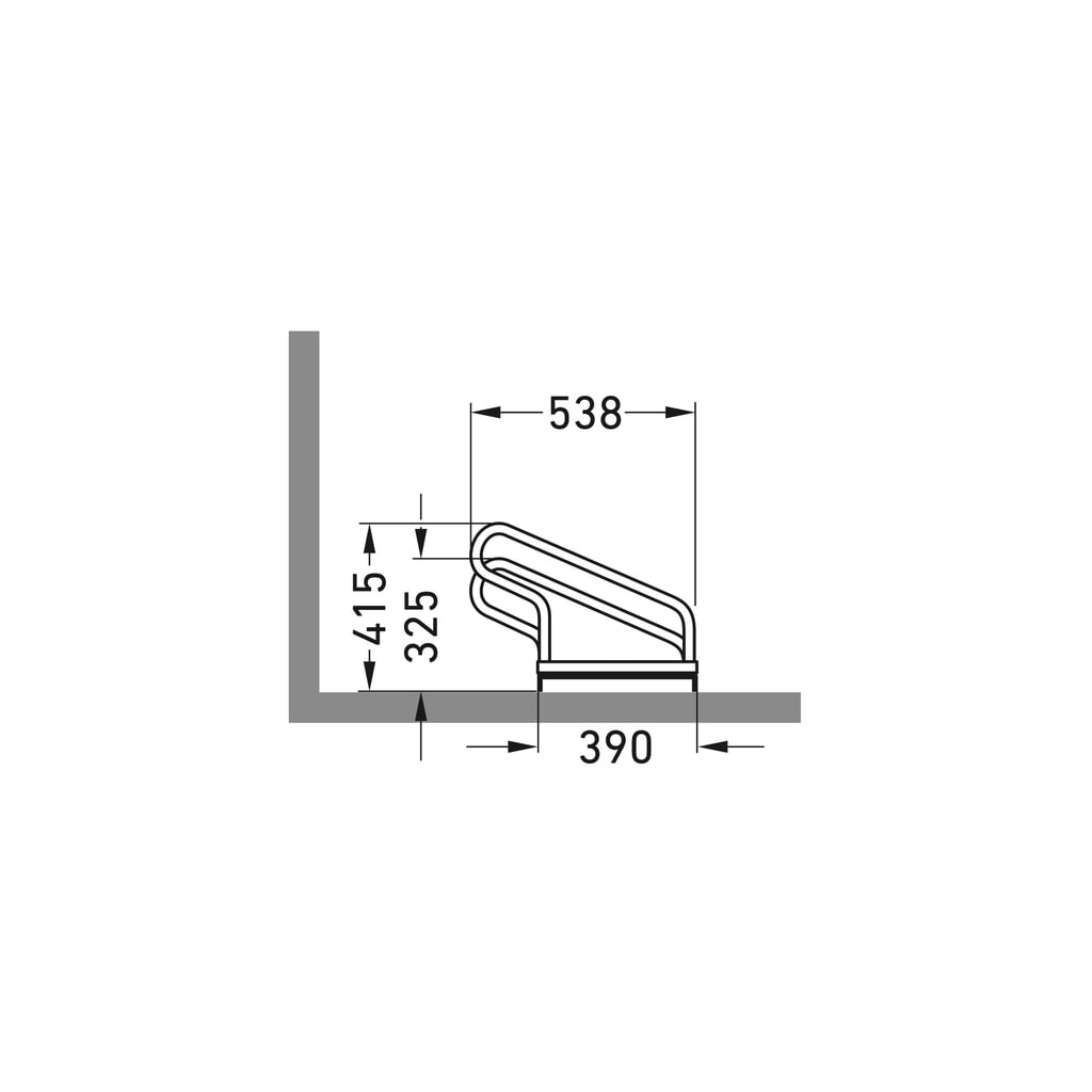 Bügelparker, 1-seitig, 5 Stellplätze, verzinkt Produktabbildung Nr. 6: Bügelparker, 1-seitig, 5 Stellplätze, verzinkt