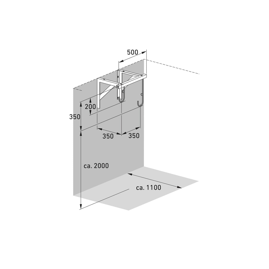 Produktabbildung Nr. 7: wsm® Reihen-Hängeparker, 2 Stellplätze, Deckenmontage