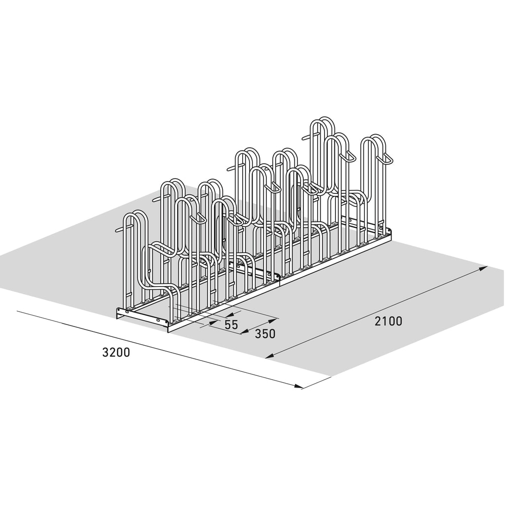wsm® Standparker, 2-seitig, 12 Stellplätze Produktabbildung Nr. 7: wsm® Standparker, 2-seitig, 12 Stellplätze