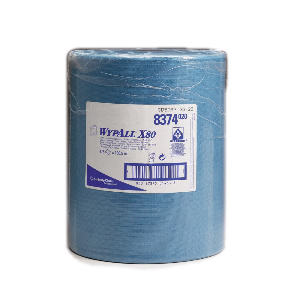 WypAll® Wischtücher X80, HxB 340 x 315 mm, Grossrolle, weiss Produktabbildung: WypAll® Wischtücher X80, HxB 340 x 315 mm, Grossrolle, weiss