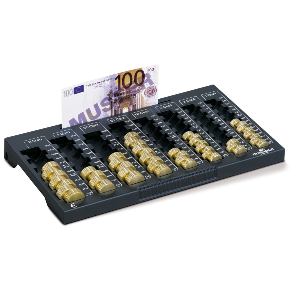 DURABLE Zählbrett für Euromünzen und Scheine Produktabbildung: DURABLE Zählbrett für Euromünzen und Scheine