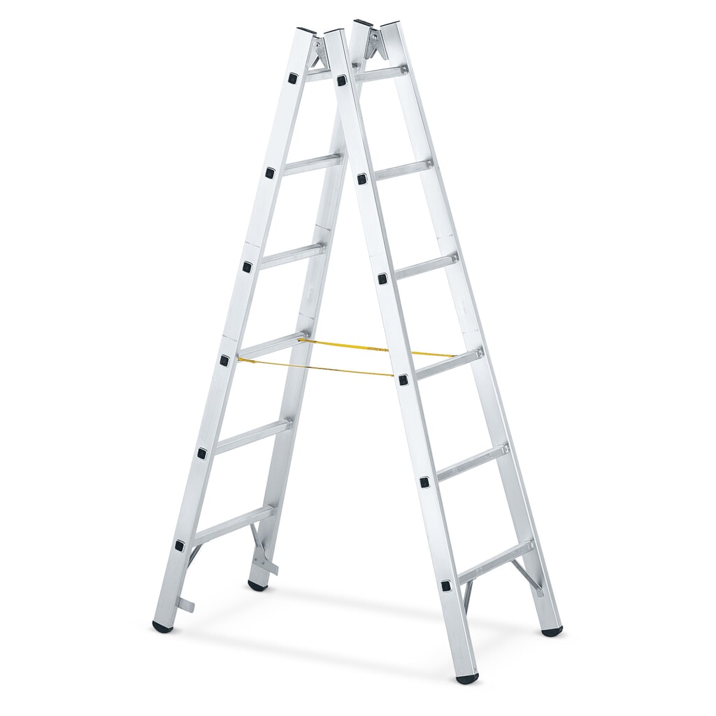 ZARGES Aluminium-Sprossenleiter, 2-seitig begehbar, Standhöhe 1 m Produktabbildung: ZARGES Aluminium-Sprossenleiter, 2-seitig begehbar, Standhöhe 1 m