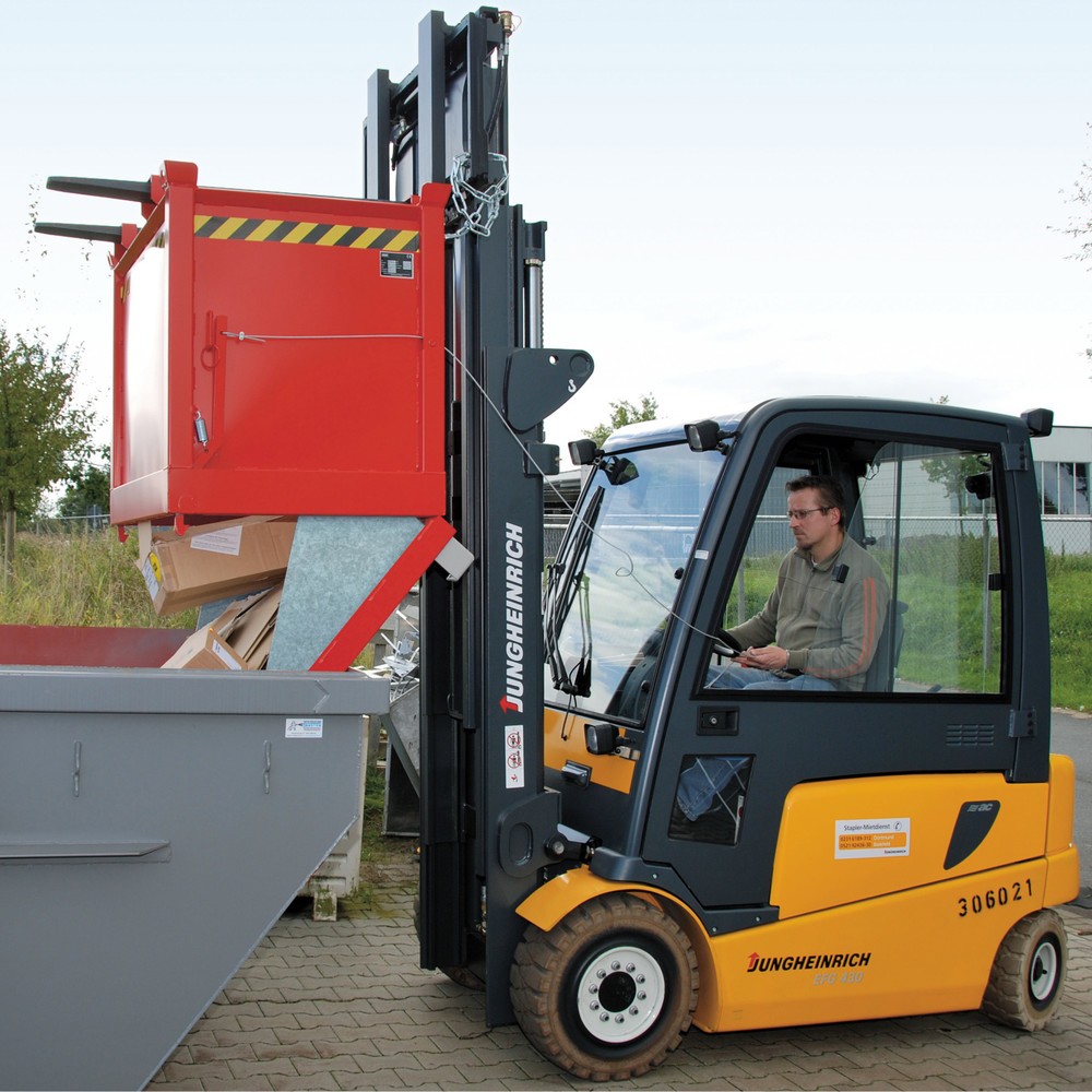 Produktabbildung: Zentrierwände für Bauer® Klappbodenbehälter, 3-fach stapelbar, verzinkt, Volumen 0,5 - 0,75 m³