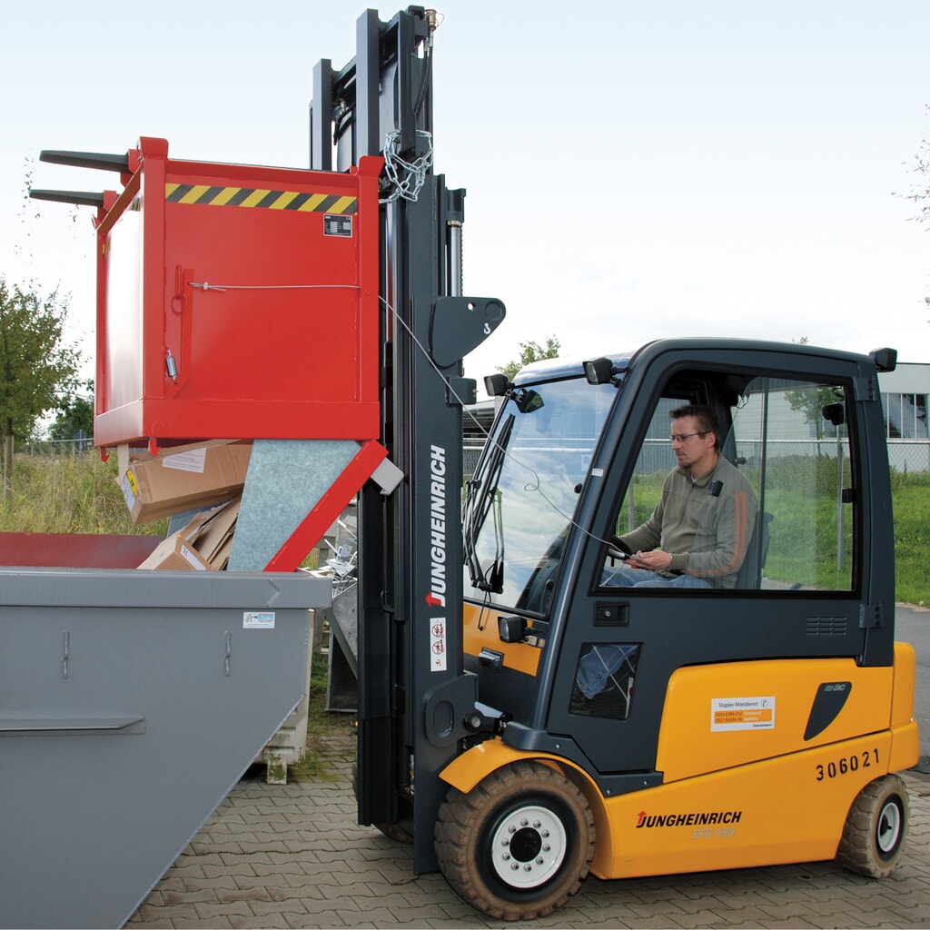 Produktabbildung: Zentrierwände für Bauer® Klappbodenbehälter, 3-fach stapelbar, verzinkt, Volumen 1,0 - 2,0 m³