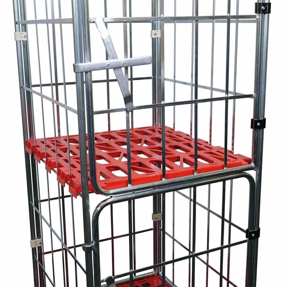 Produktabbildung: Zwischenboden aus HDPE für Rollbehälter 4-seitig, BxT 710 x 710 mm, kieselgrau