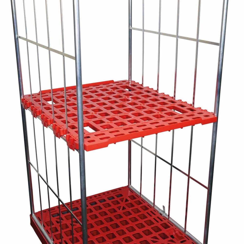 Produktabbildung: Zwischenboden aus HDPE für Rollbehälter Classic 2-seitig, BxT 710 x 810 mm, feuerrot