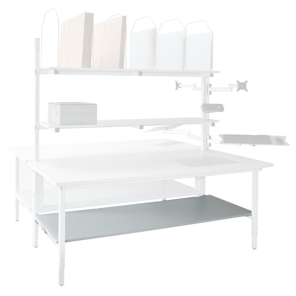 Zwischenboden für DAHMEN Packtische Classic und Multiplex, Breite 1.600 mm, anthrazit Produktabbildung Nr. 3: Zwischenboden für DAHMEN Packtische Classic und Multiplex, Breite 1.600 mm, anthrazit